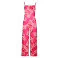 thumbnail image 4 of Mono de verano sin mangas con estampado de tirantes finos para mujer, elegante, de cintura alta, con pernera ancha y bolsillos Fridja  alkflakhf37761, 4 of 8