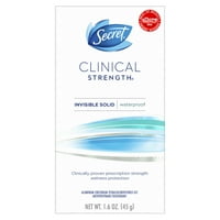 Secret Clinical Strength Antiperspirant and Deodorant for Women Invisible Solid, Waterproof 1.6 oz