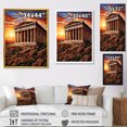 thumbnail image 4 of Designart "Impressionist Parthenon from Antique Greece" Landscapes Framed Wall Art - Country Brown Greece Hallway Framed Wall Art Decor, 4 of 6
