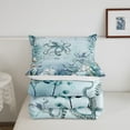 thumbnail image 3 of Octopus Comforter Set Teal Blue Ocean Beach Coastal Bedding Comforter Sets Full,Starfish Octopus Tentacles Quilt Underwater Creature Coral Duvet Insert,Kawaii Fish Room Decor, 3 of 5