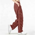 thumbnail image 5 of ClodeEU Women's Breathable Cargo Pants with Drawstring Waist , Solid Color Casual Outdoor Hiking Pants with Pockets Wine,Womens Plus XXL, 5 of 6