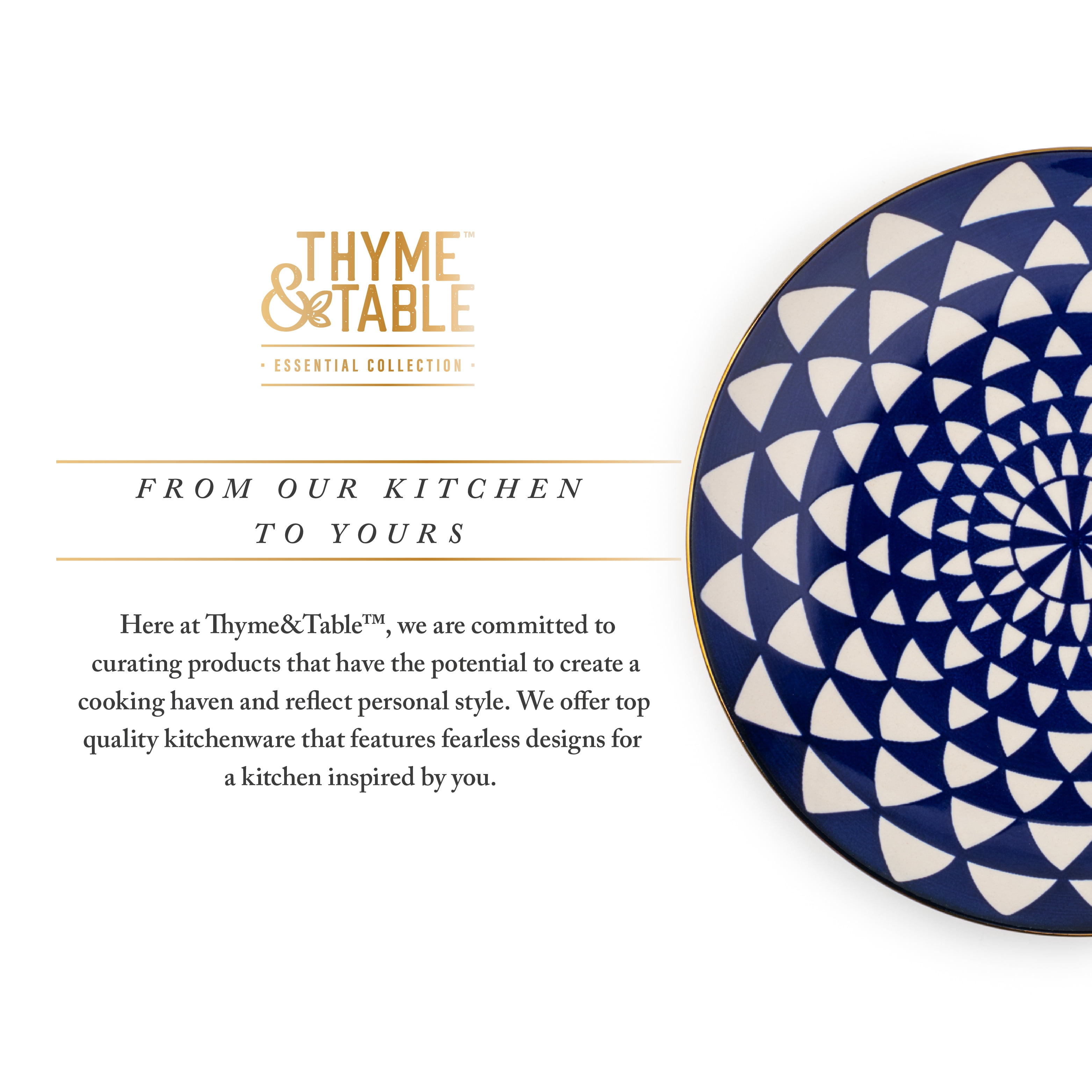 Thyme & Table Dinnerware Blue Medallion Stoneware Round Salad Plate