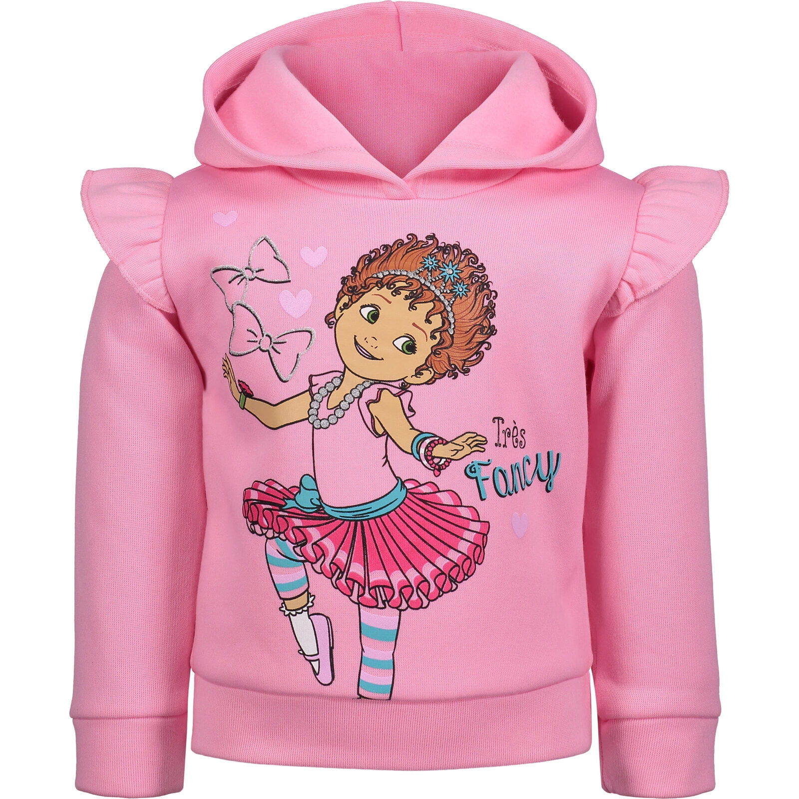Disney Fancy Nancy Little Girls Pullover Fleece Hoodie and Leggings Outfit Set Toddler to Big Kid