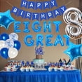 thumbnail image 2 of Joymemo Eight Is Great Birthday Party Decoration Kits with Balloons and Banner, Rubber/Foil Blue, 2 of 5