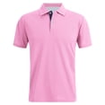thumbnail image 3 of KLHDSF Men's Short Sleeve Polo Golf Shirts 3-Button Moisture Wicking Athletic T-Shirts Casual Collared Tops Light pink XXXL, 3 of 9