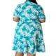 thumbnail image 3 of Puntoco Vestido De Manga Corta Con Cuello En V, Vestido Bohemio Informal De Talla Grande Con Cuello En V, Liso Y Estampado, De Manga Corta, Vestido Con Vuelo, Azul Cielo Xxxxl, 3 of 7