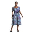 thumbnail image 3 of Bintarealwax African Print Short Sleeve Dress Ankara Plus Size Colorful Bright Casual Party Dress with Belt, 3 of 3