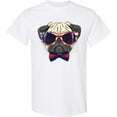 thumbnail image 3 of Inktastic Pug Dog July 4th Patriotic Sunglasses T-Shirt, 3 of 5