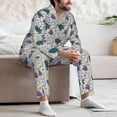 thumbnail image 7 of Naloa Turtle Men’s Pajamas Set - Long Sleeve Button Down Sleep Shirt and Pajama Bottoms Sleepwear Set-Medium, 7 of 7