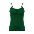 thumbnail image 3 of GZWYHT Satin Camisole Top For Women,White Spaghetti Strap Tank Top Crew Neck Satin Tank Top Basic Cami Shirts Form Fitting Scoop Neck Satin Camisole Top For Women Green XL, 3 of 5