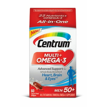 Centrum Men 50+ Multivitamin + Omega-3 Softgels, 50 (Best Vitamins For Men Trying To Conceive)