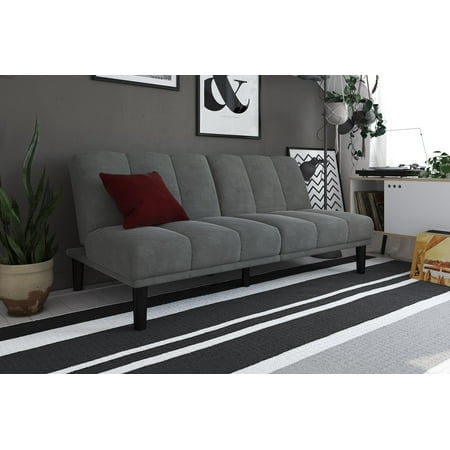 Convertible Sofa - Mainstays Channel Cushion Futon, Multiple Colors
