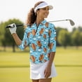 thumbnail image 3 of Garronmavis Funny Hot Dog Women's Golf Shirt and Sun Visor Hat Set Lightweight Golf Tennis Shirts Moisture Wicking Suitable for Outdoor Sports Quick Dry Breathable Fabric 4-Way Stretch, 3 of 7