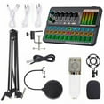 thumbnail image 1 of Graflsoa BM800 Microphone de Studio Professionnel avec Interface Audio SK500 - Kit Polyvalent de Karaoké et de Diffusion pour PC/Mobile, Conception en Maille Blanche et Argent, 1 of 6