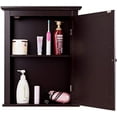 thumbnail image 6 of RONG-3 Bathroom Cabinet with Mirror, Mirrored Wall-Mounted Storage Medicine Cabinet w/Single Door & Adjustable Shelf , Multipurpose Wall Cabinet for Bathroom，Brown, 6 of 10