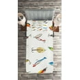 thumbnail image 2 of Ambesonne Fish Quilted Coverlet 2 Pcs, Hunting Hobby Leisure, Twin Size, Multicolor, 2 of 2