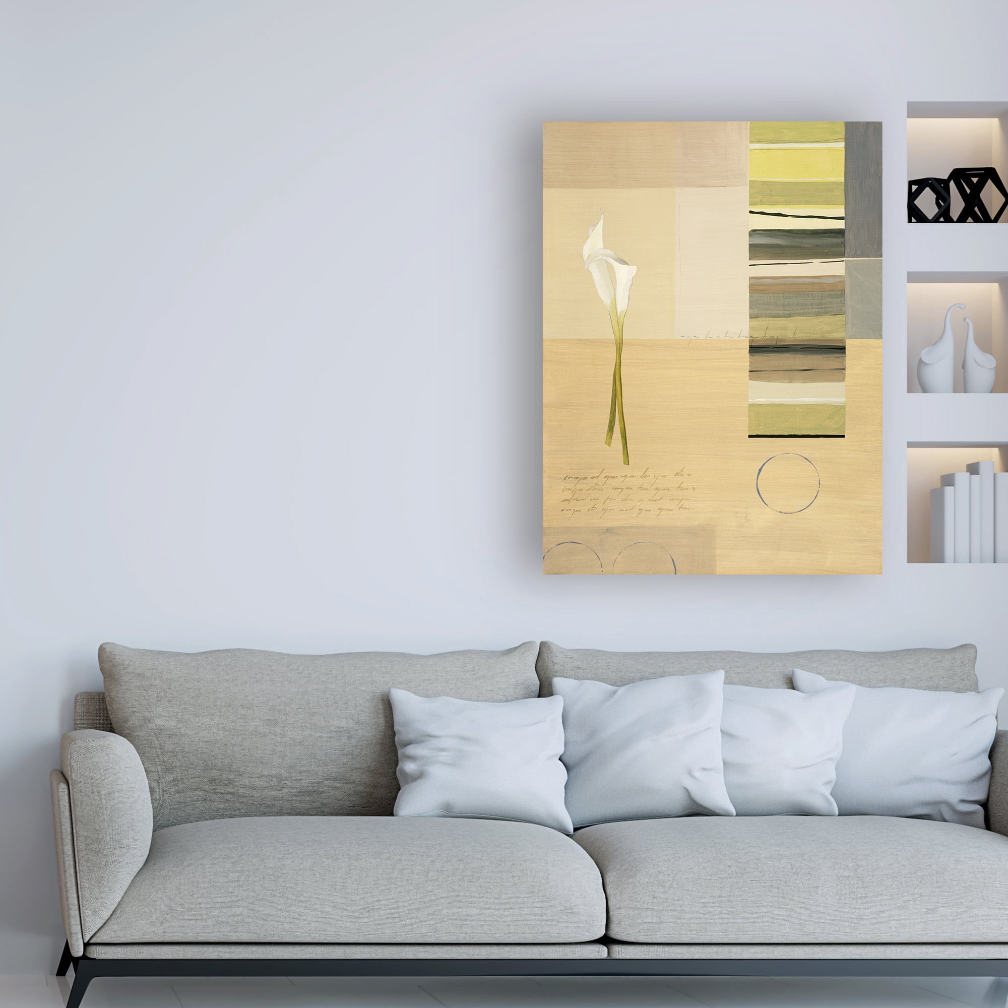 Trademark Fine Art 'White Calla Lilies With Stripes' Canvas Art by Pablo Esteban