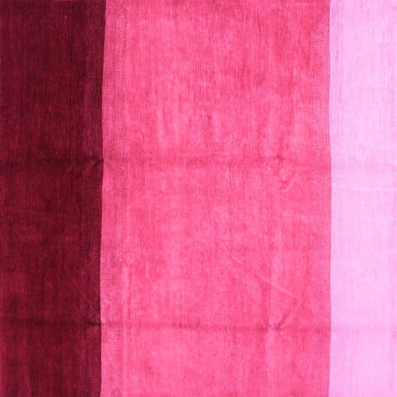 Ahgly Company Indoor Square Abstract Pink Contemporary Area Rugs, 3' Square