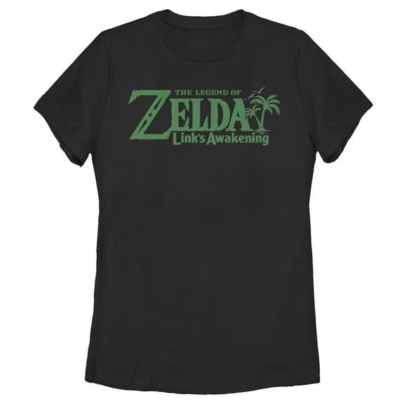 Women's Nintendo Legend of Zelda Link's Awakening Japanese Logo Graphic Tee Black Small