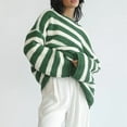 thumbnail image 2 of Women's Oversized Striped Knit Sweater Soft Chunky Pullover with Long Sleeves, Casual Loose Fit, 2 of 5