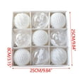 thumbnail image 3 of Axiiglly 9Pcs Christmas Balls Ornaments, 3.15" Shatterproof Christmas Balls Set, Multi-Pattern Painted Xmas Hanging Balls for Christmas Trees Decorations, Home Holiday Party Decor-White, 3 of 8