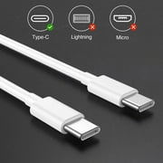 2 Pack USB C to USB C Cable 3.3ft, Type C to Type C PD Fast Charging Charger Cord for MacBook iPad Samsung Galaxy, White