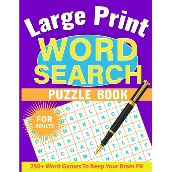 Large Print Word Search for Adults: Word Search Book for Adults with Solutions, Word Find Books for Men, Women, Seniors, (Paperback)