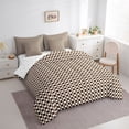 thumbnail image 4 of Homewish Brown Fashion Plaid Twin Bedding Sets 7-Piece for Teens, Modern Square Checkered Bedding Comforter Set, Chic Buffalo Reversible Sheet Sets, Luxury Bedroom Decor, 4 of 8