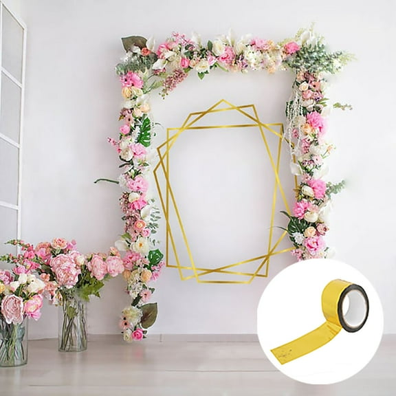 Efavormart 100 Yds | 2" Gold Metalized Film Tape, DIY Floral Wrap Decor Craft Tape - Polyester with Acrylic