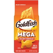 Goldfish Mega Bites Sharp Cheddar Cheese Crackers, 5.9 oz Bag
