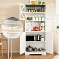 72" Black Kitchen Pantry with LED Light & Power Outlets