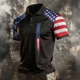 thumbnail image 3 of Mens Independence Day American Flag Patriotic Polo Shirts Short Sleeve Polo Shirts for Men Graphic Stretch Casual American Patriotic Raglan Golf Polos(Black2,XL), 3 of 3