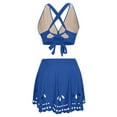 thumbnail image 5 of Fnooota Women's Bikini Swimsuits, Cross Strap Two Piece Summer Vacation Swimwear Bathing Suits Blue Size S, 5 of 7