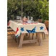 thumbnail image 3 of Outdoor Tablecloth with Umbrella Hole for Patio/Picnic/Party/Camping, American Map Waterproof Table Cloth Rectangle Table Cover Washable, Patriotic Freedom US Independence Tan (52"x 70"), 3 of 9