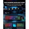 thumbnail image 2 of Wireless Keyboard and Mouse Combo, RGB Backlit, Rechargeable & Light Up Letters, Full-Size, Soft Typing, Sleep Mode, 2.4GHz Quiet Keyboard Set for Mac, Windows, Laptop, PC (Black), 2 of 10