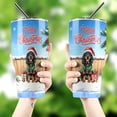 thumbnail image 4 of Merry Christmas Woofmas Xmas Noel Bloodhound Elf Candy Cane Snow 30oz Stainless Steel Tumbler Insulated Cup with Lid Dog Lover - 13017, 4 of 5