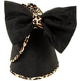 thumbnail image 2 of Simplicity Lady's Satin Leopard Print Roll Up Visor - Dyed Black, 2 of 3
