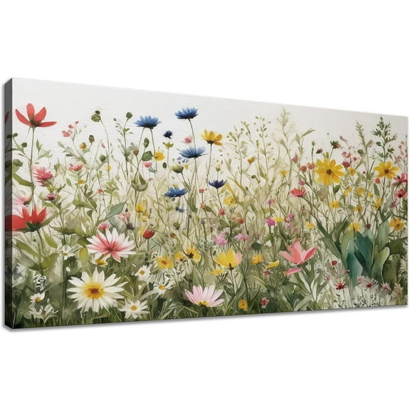 Aaheei Watercolor Floral Botanical Prints Wildflower Pictures Wall Decor Colorful Plant Paintings Canvas Prints Wall Art for Living Room Bedroom Office Home Decor Ready to hang