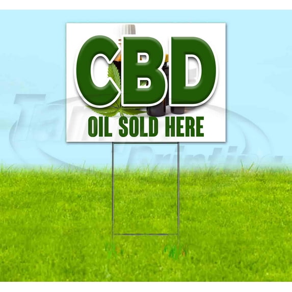 Cbd Sold Here (18" X 24") Yard Sign, Includes Metal Step Stake