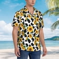 thumbnail image 2 of Lsque Cute Cow Print Sunflower A pattern Hawaiian Shirt for Men, Unisex Summer Beach Casual Short Sleeve Button Down Shirts-XX-Large, 2 of 9