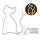 thumbnail image 1 of Letrero de neón con forma de gato, luz LED de neón, arte decorativo para fiesta de bodas, alimentado por USB o batería, color cálido, 1 of 10