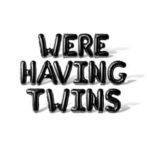 Letter Balloons - WERE HAVING TWINS 16" Inch Alphabet Letters Foil Mylar Balloon Baby Shower Party Banner (Black)