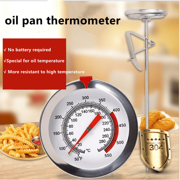 Deep Fryer Turkey Thermometer with Clip&15 inch Best Professional