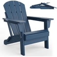 thumbnail image 6 of IdealHouse Folding Adirondack Chairs - HDPE All-Weather Outdoor Chairs 380 LBS Capacity, Fire Pit/Deck/Patio/Pool/Backyard (Navy Blue, 2pcs), 6 of 7