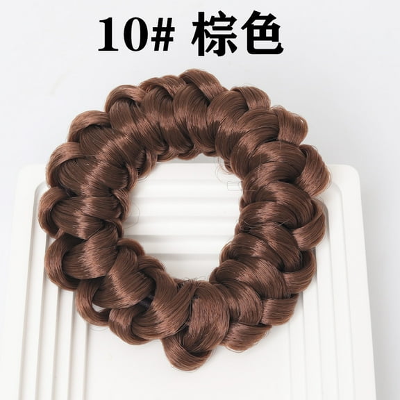 XmhyTop Wig-Friendly Hair Ties & Braided Elastic Ropes, 2-in-1 Ponytail Holders & Imitation Head Ropes, No Damage Design for Women’s Wigs & Natural Hair, Brown