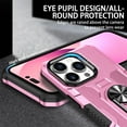 thumbnail image 5 of YEYKX Case for iPhone 14 Pro Max, Ring Holder Kickstand Anti-Fingerprint Non-slip Anti-Drop Heavy Duty Defender Rugged Case Cover for iPhone 14 Pro Max Phone 6.7 inches,Pink,For iPhone 14 Pro Max, 5 of 12