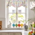thumbnail image 5 of Happy Easter Tie Up Valances Curtain, Cute Bunny Easter Egg Flower Butterfly Colorful Plaid Adjustable Rod Pocket Short Window Treatment Tie Up Curtains Valances for Kitchen Bathroom 42x18 Inches, 5 of 9