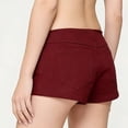 thumbnail image 4 of LWavelet Women's Solid Maroon High Waist Denim Shorts, Stretchy Slim Fit, Casual Summer & Clubwear Bottoms Wine XL, 4 of 5