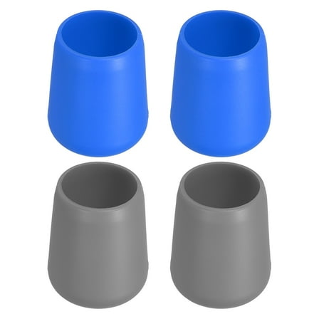 4 Pcs Silicone Fishing Rod Butt Cushion Protector Cap, Large, Blue, Gray