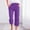 Purple, variant on Womens Casual Color Elastic Loose Pants Straight Wide Leg Trousers With Pocket